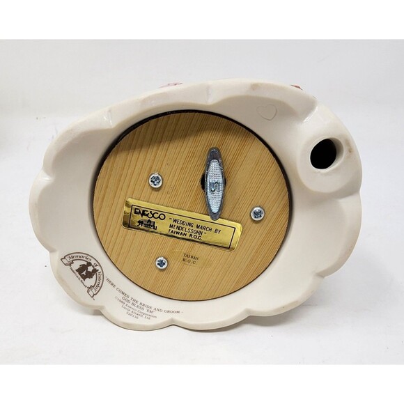 Vintage Enesco Musical Here Comes The Bride & Groom 1989 Porcelain 6.5" Figurine - Picture 6 of 14